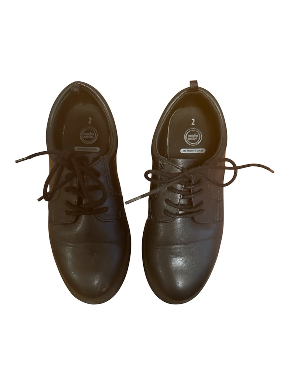 Wonder Nation Boys Black Lace Up Oxford Dress Sneakers